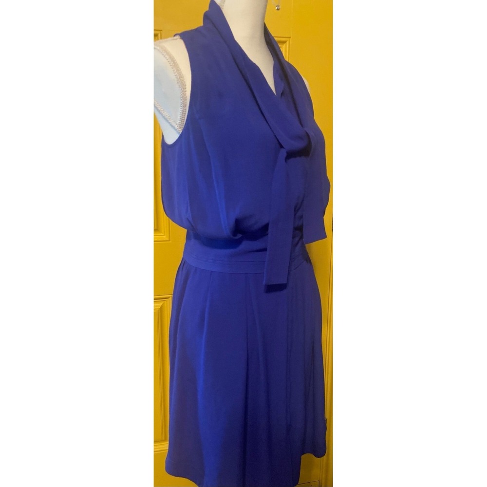 See by Chloe Blue Designer Halter Dress SZ 4 Polished Statement Bow Neck Paris - Picture 2 of 11